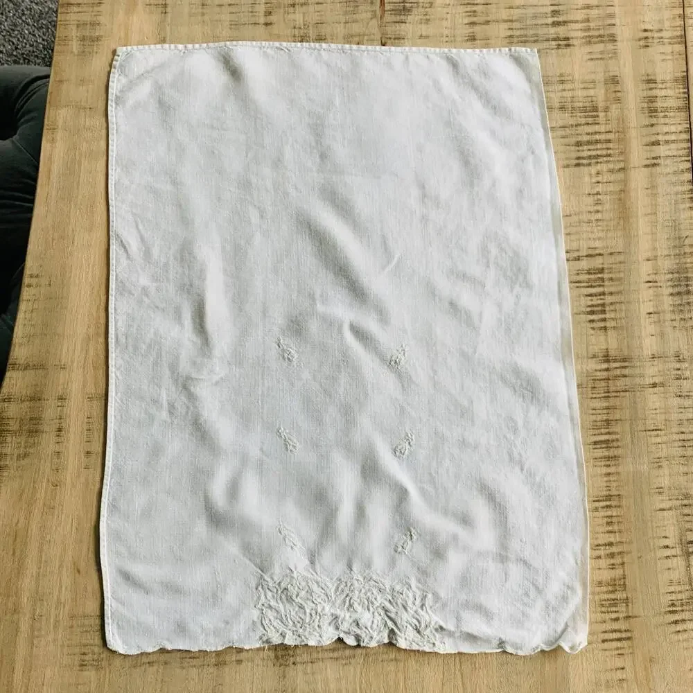 Textured Hand Towel Pink Rose Embroidery 14.5 x 20
